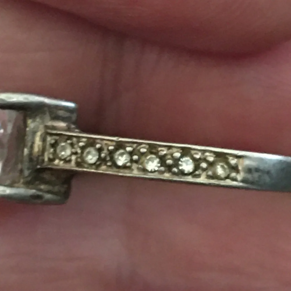 Vintage Avon .925 sterling silver CZ heart ring